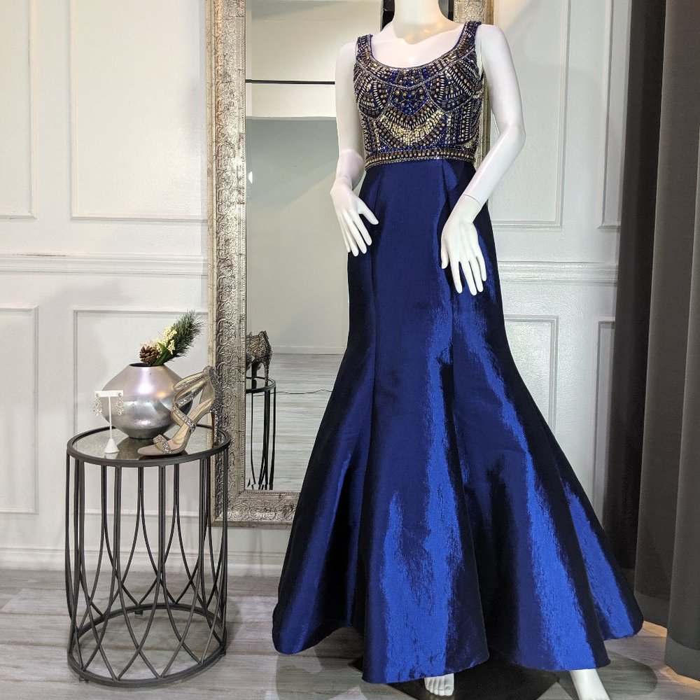 Navy Blue Formal Evening Prom Dress Gown